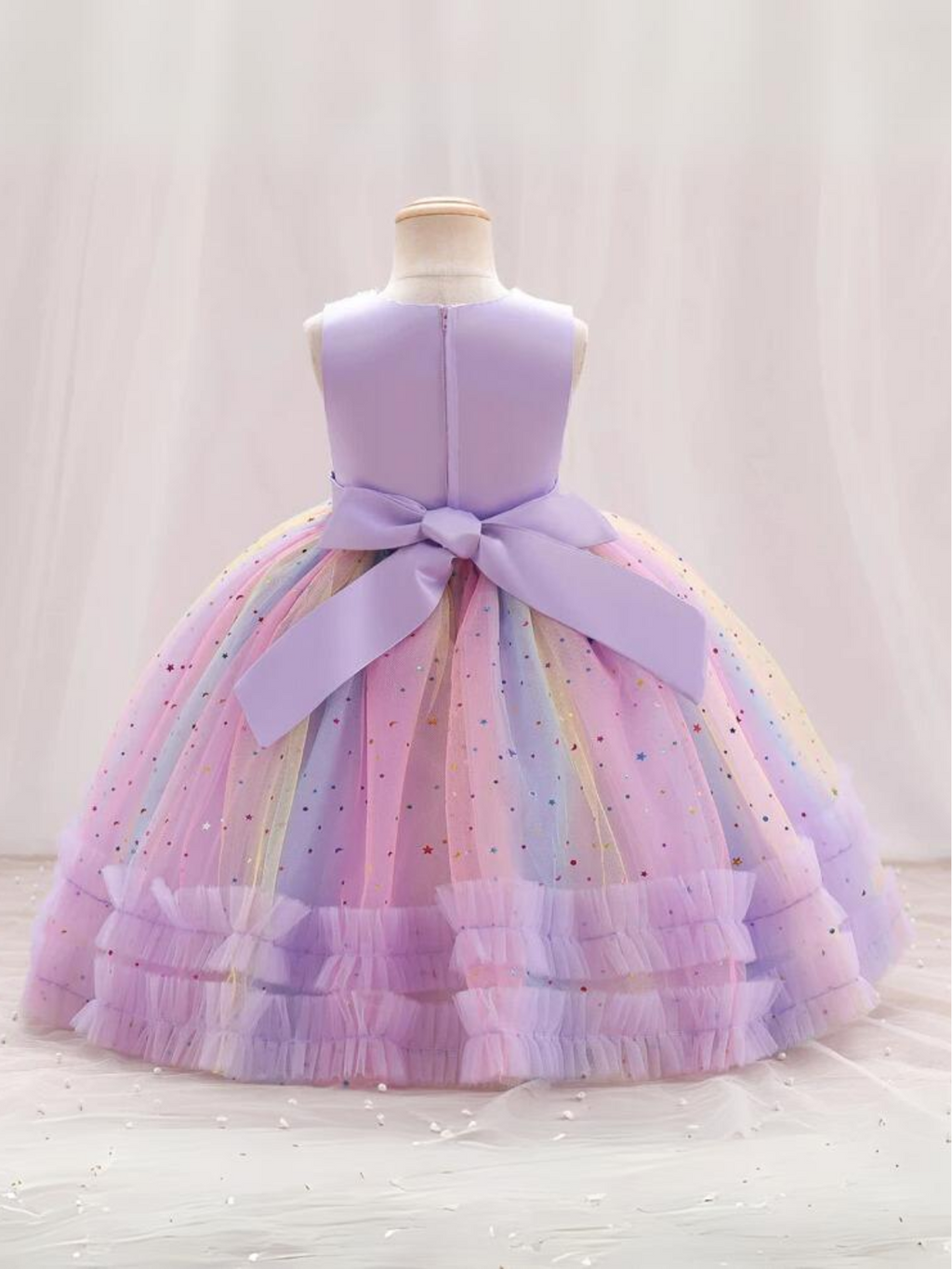 Twinkle and Twirl Sequined Rainbow Special Occasion Dress