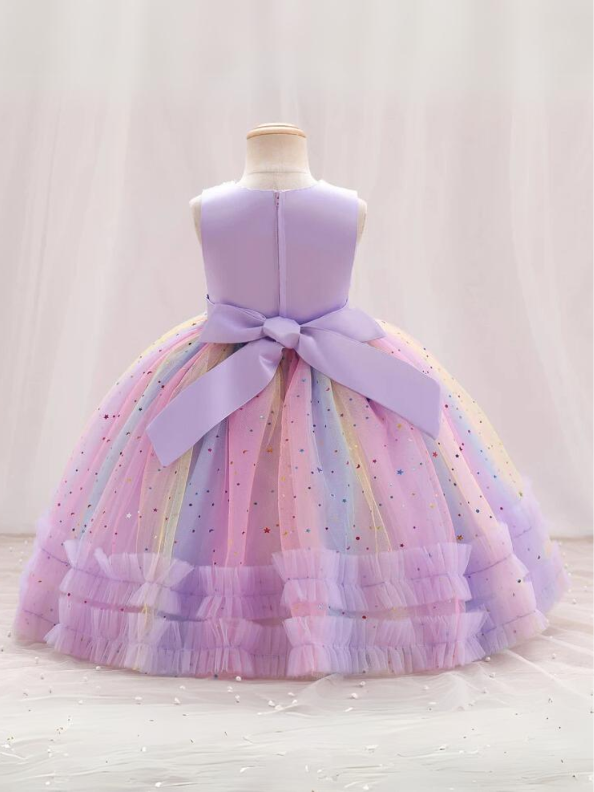 Twinkle and Twirl Sequined Rainbow Special Occasion Dress