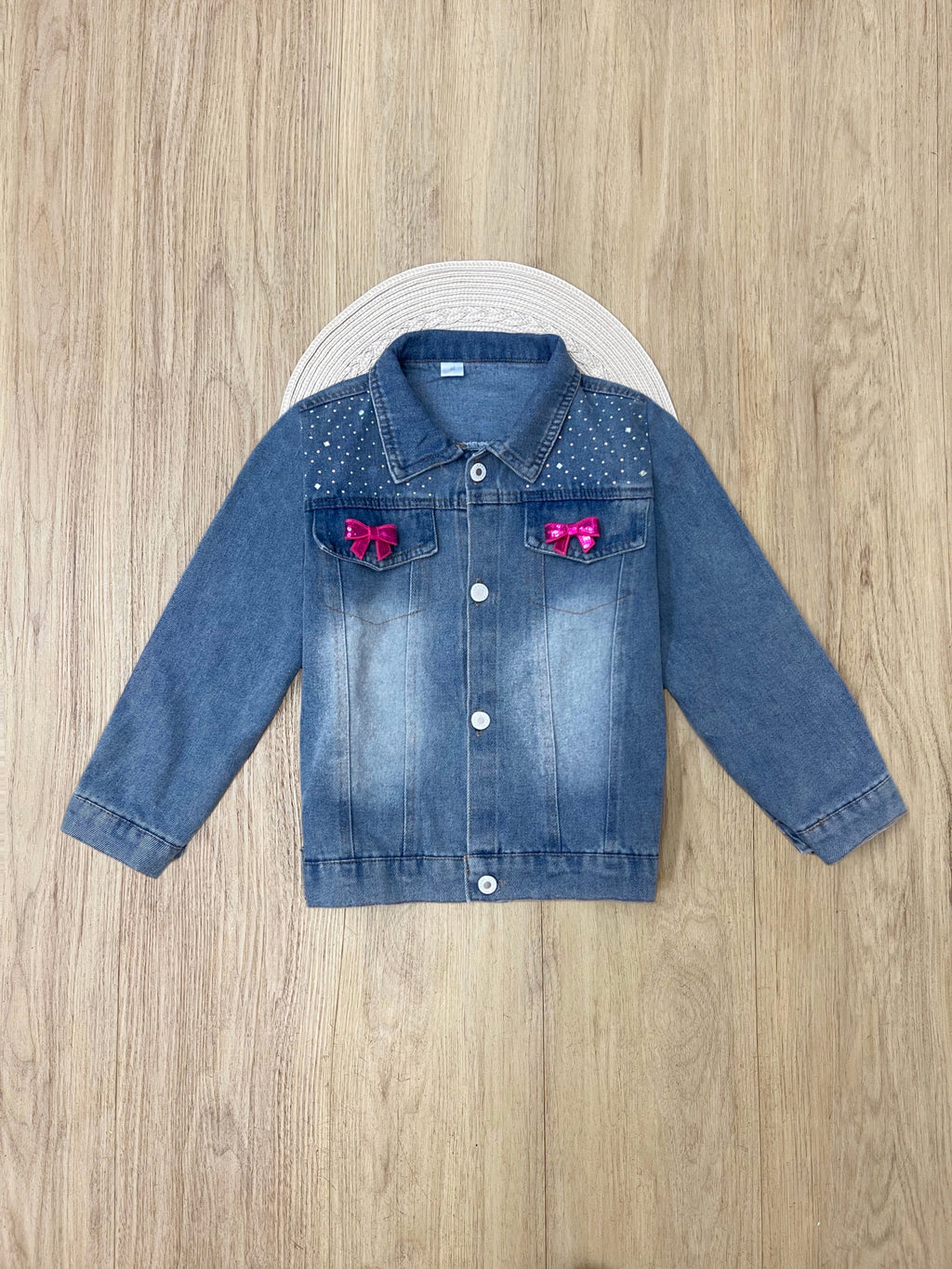 Ellaria Sequin Bow Denim Jacket