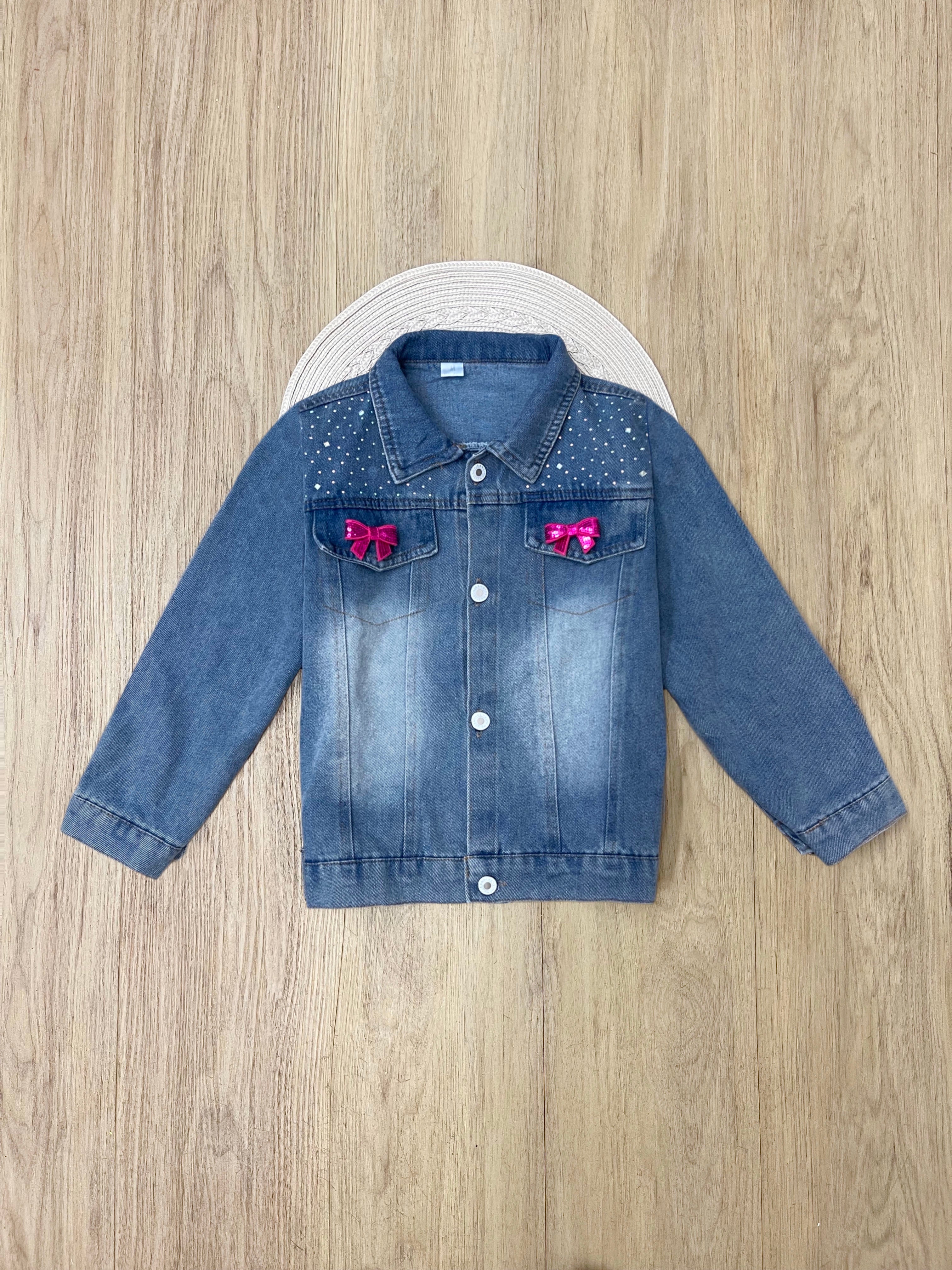 Ellaria Sequin Bow Denim Jacket