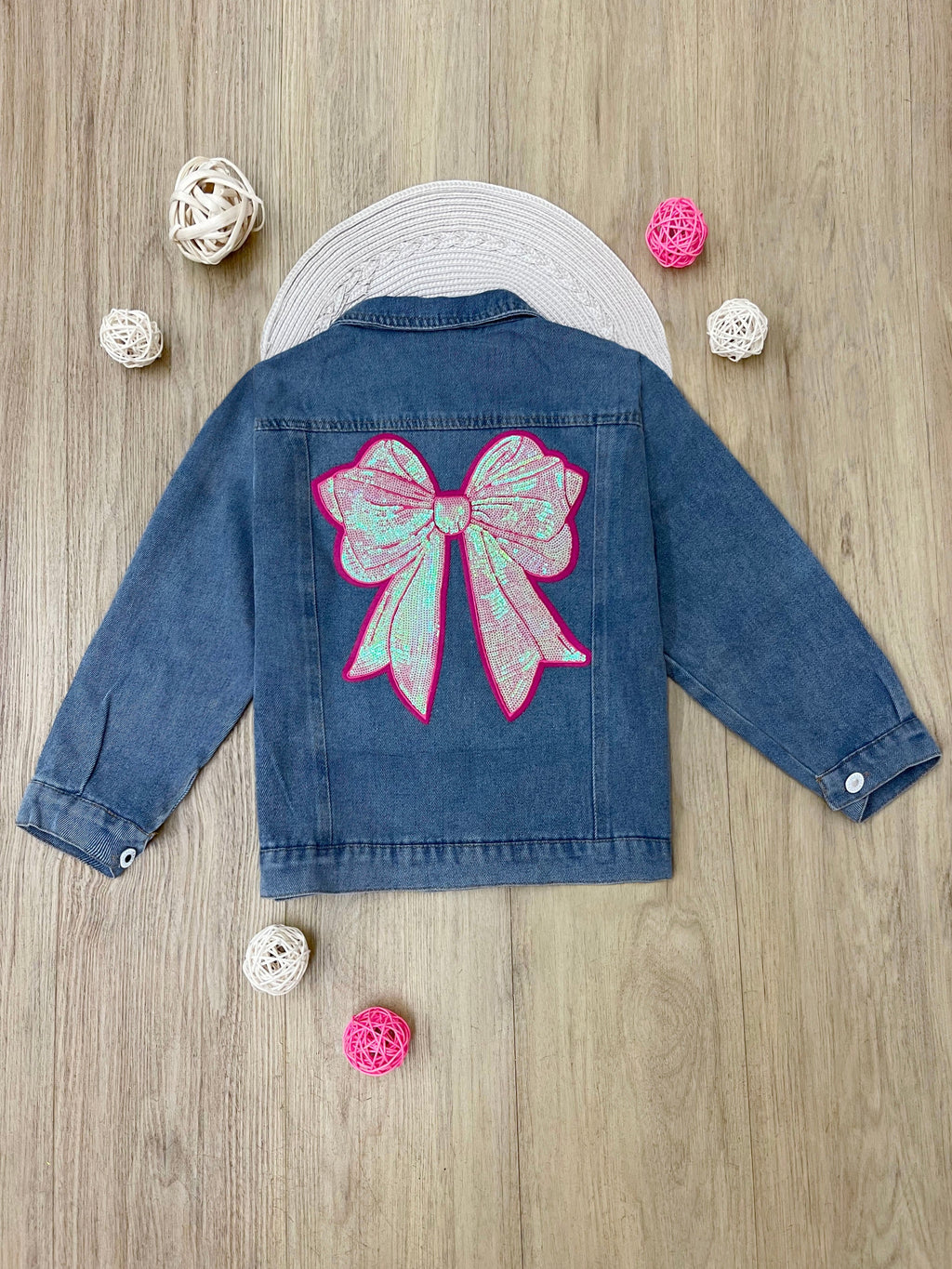 Ellaria Sequin Bow Denim Jacket