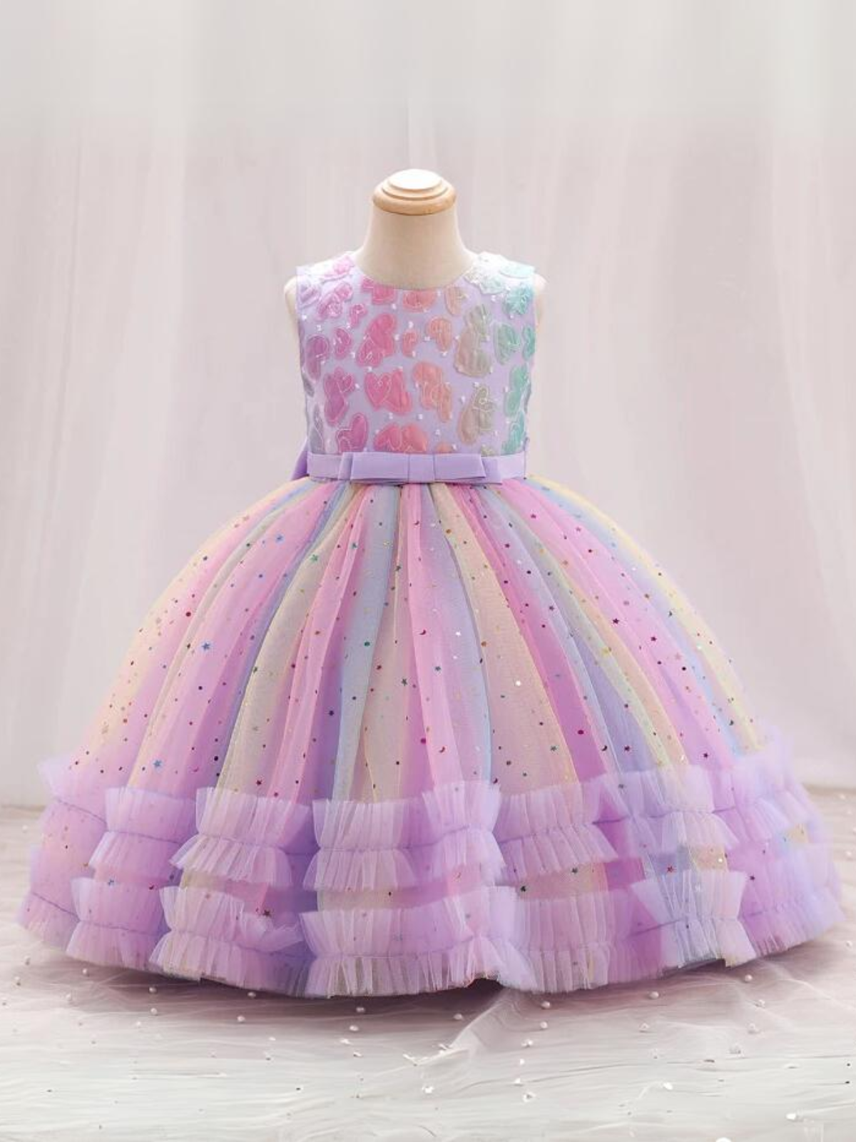 Twinkle and Twirl Sequined Rainbow Special Occasion Dress