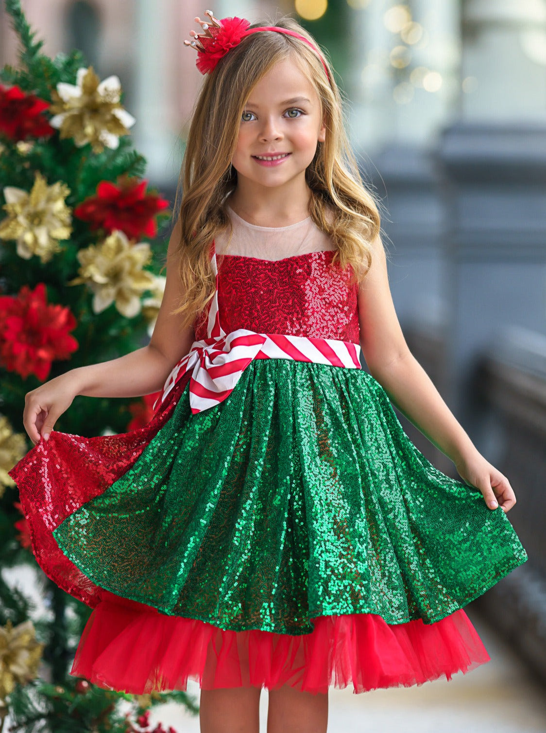 Holiday Magic Sequined Christmas Dress