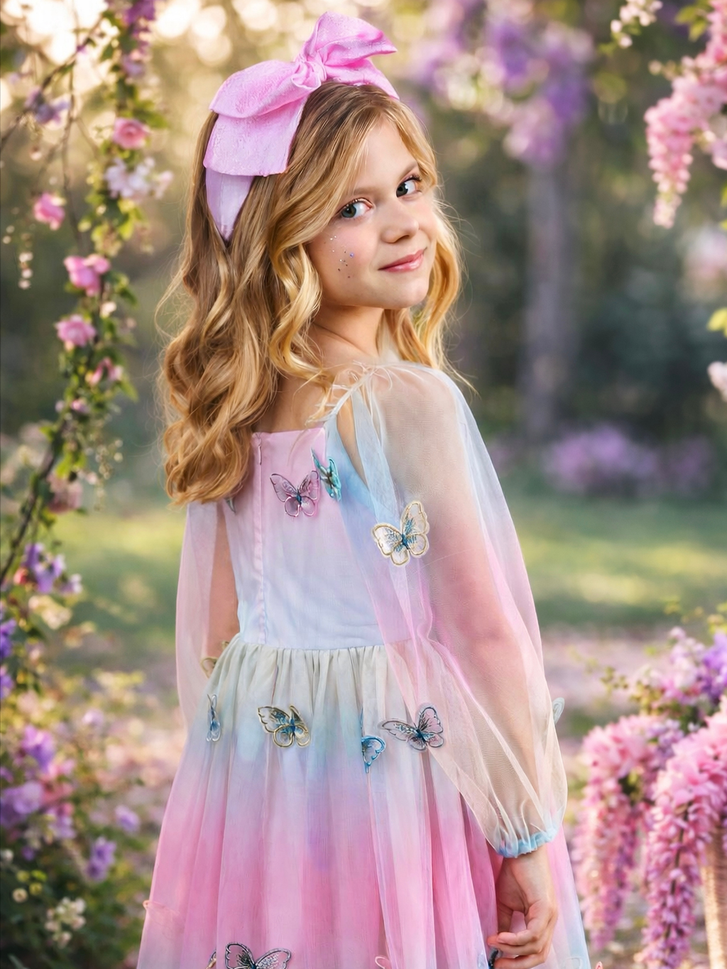 Butterfly Ombre Tulle Party Dress
