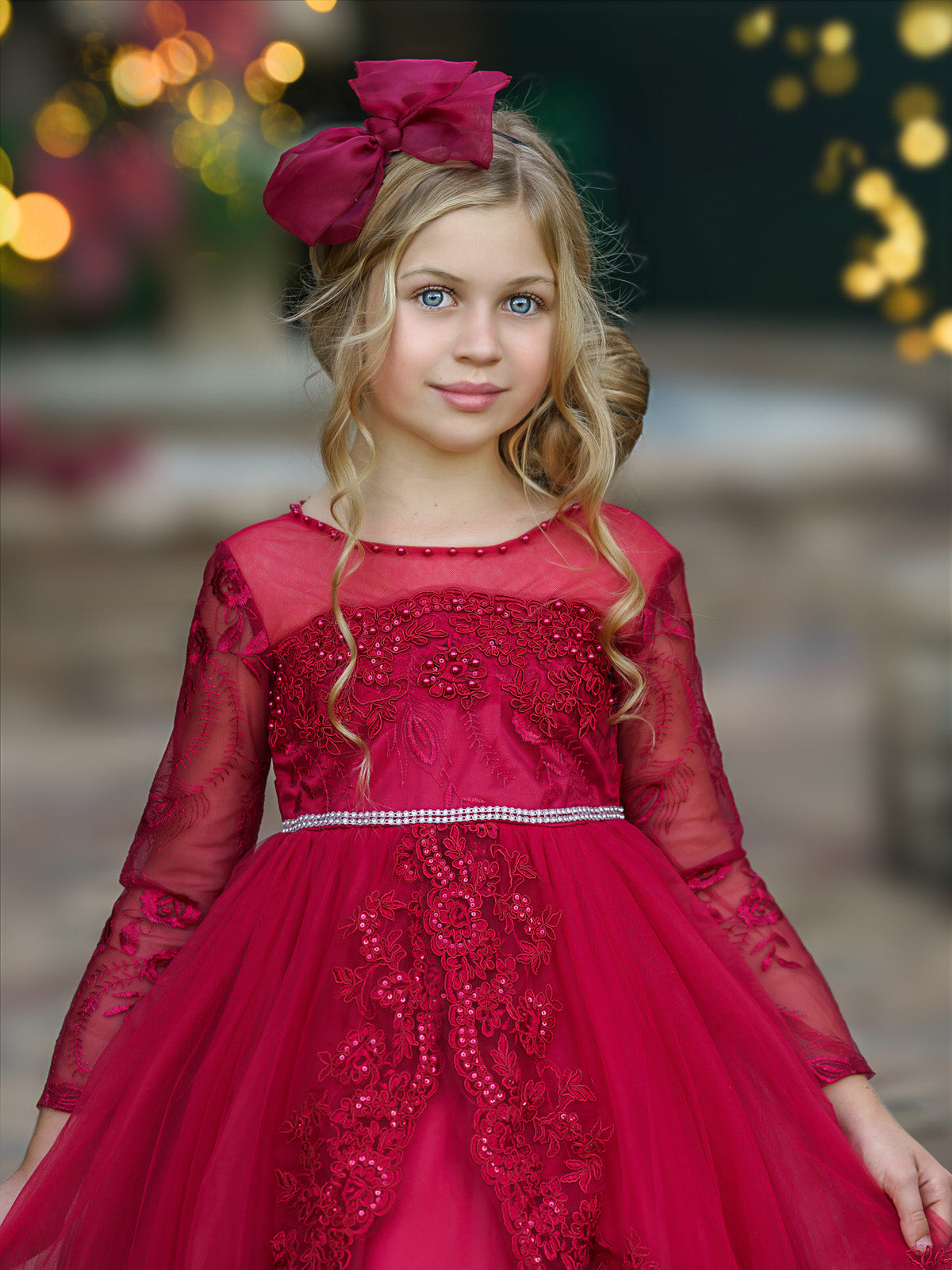 Gala Ready Sheer Shoulder Tiered Special Occasion Dress