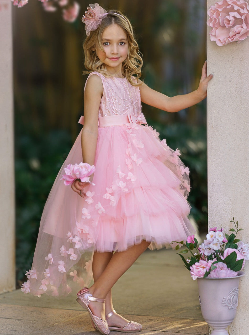 Fabulously Pink and Pretty Butterfly Special Occasion Dress