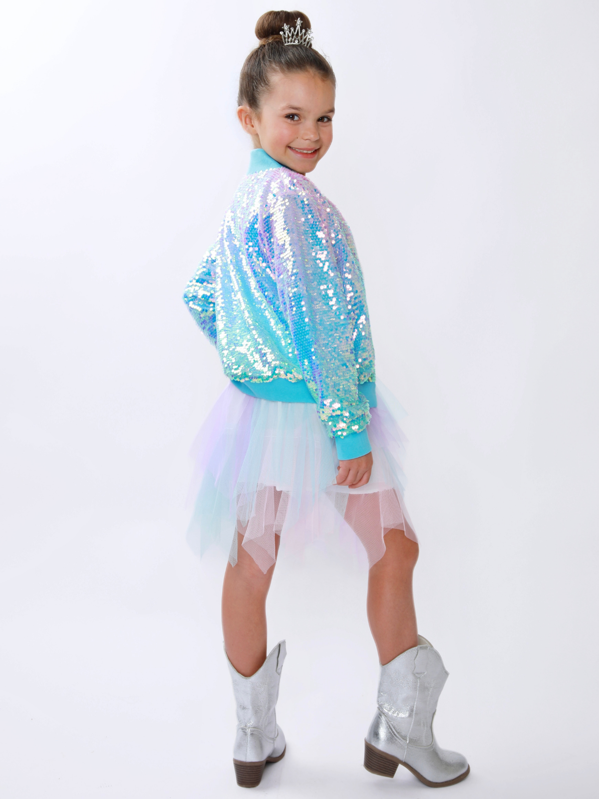 Sparkle Glow Sequin Bomber Jacket
