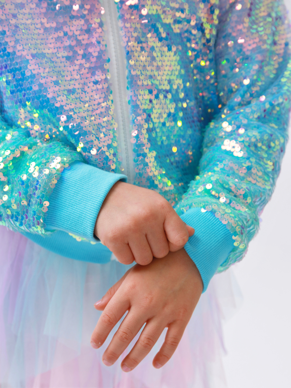 Sparkle Glow Sequin Bomber Jacket