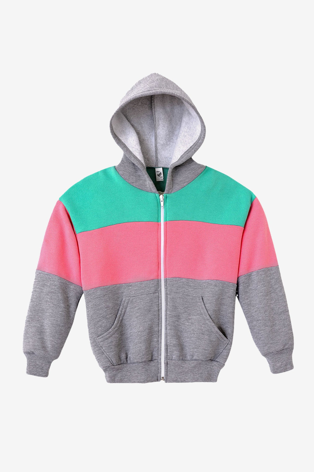 F1097CB - Kids Flex Fleece Color Block Zip Hoodie