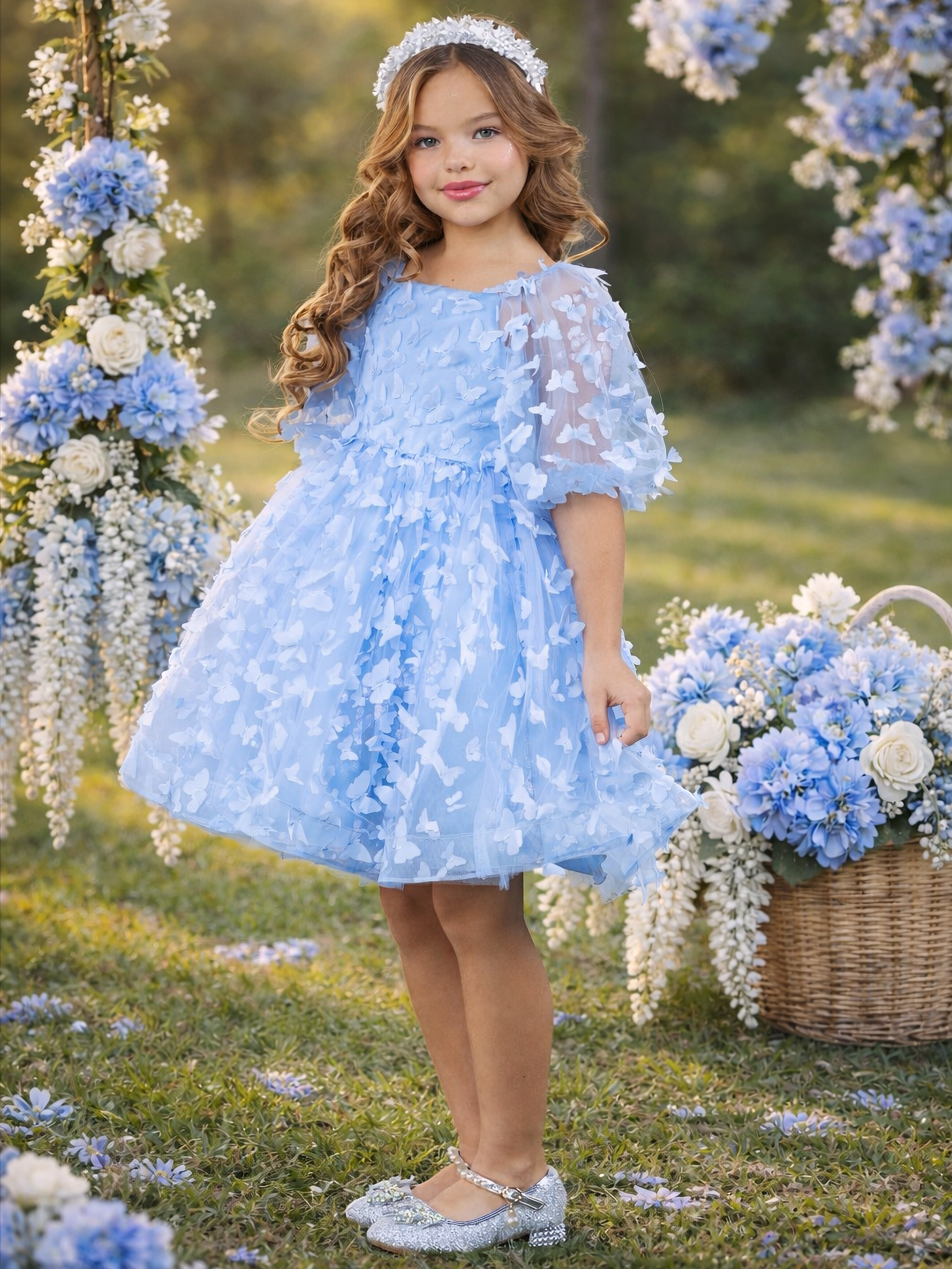 Butterfly Dream 3D Applique Party Dress