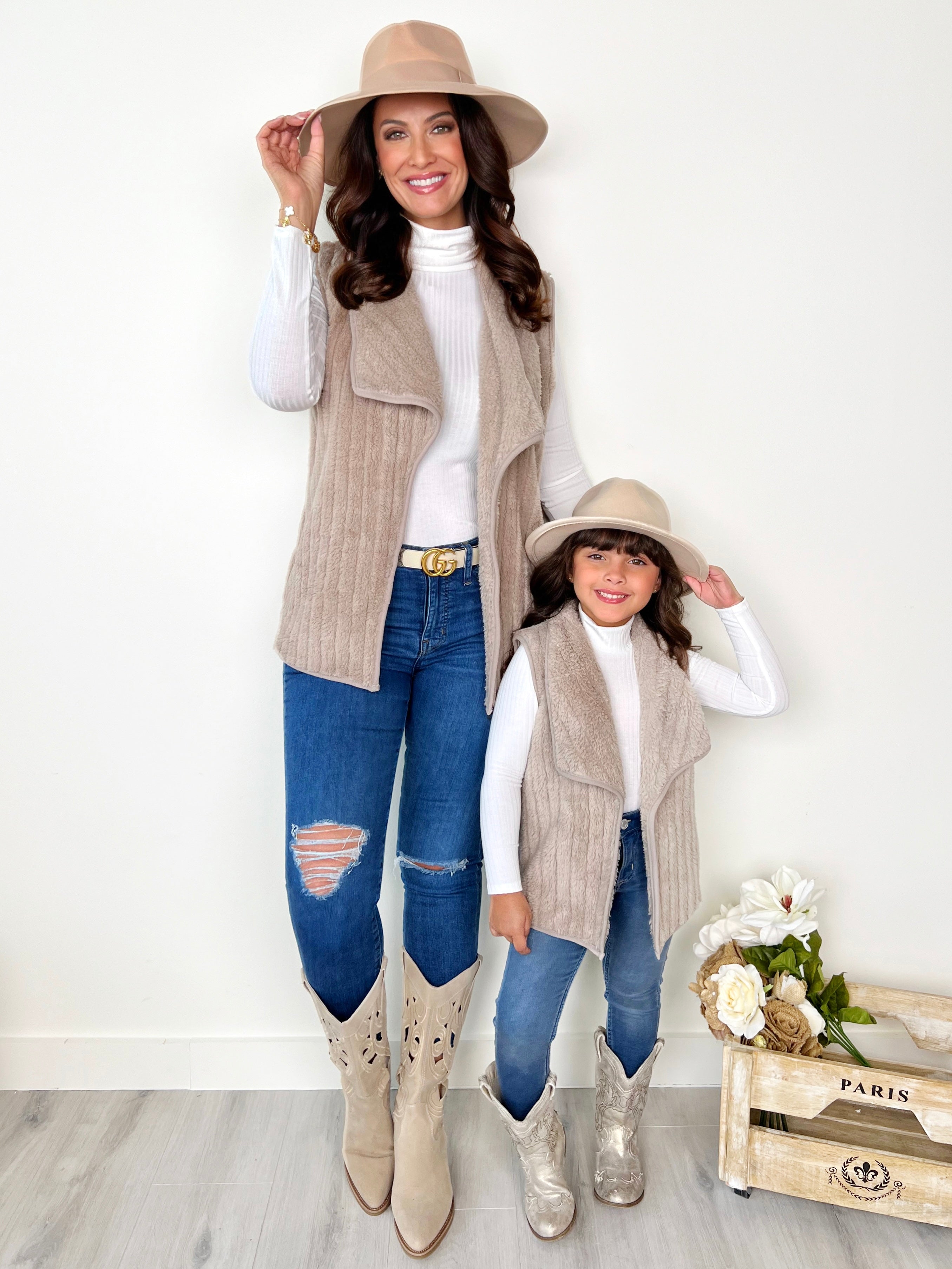 Mommy and Me Cozy Matching Furry Vest