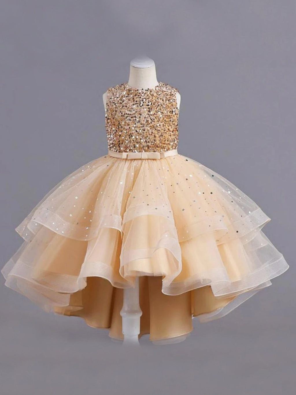 Glitter and Glam Sequined Hi-Lo Tutu Dress