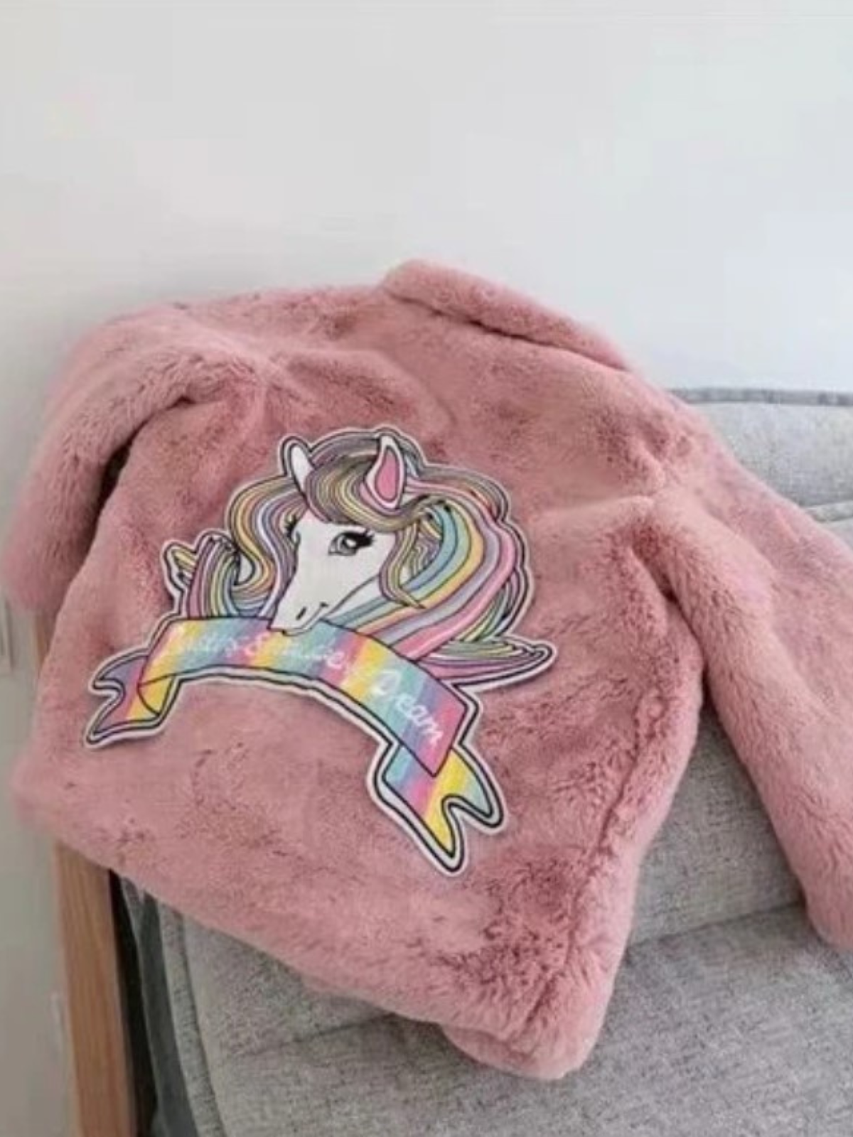 Sprinkle Magic Faux Fur Unicorn Winter Coat